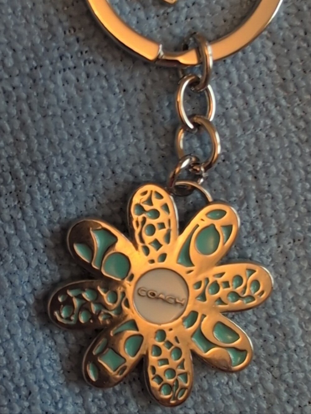 Coach Daisy Key Ring Bag Charm - Teal